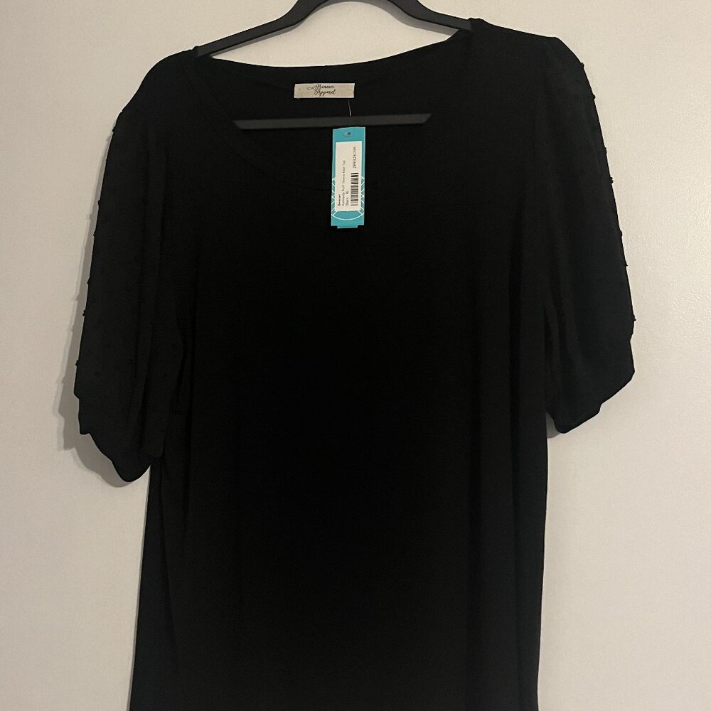 Beacon Kennedy Puff Sleeve Knit Top Women's XL - NWT